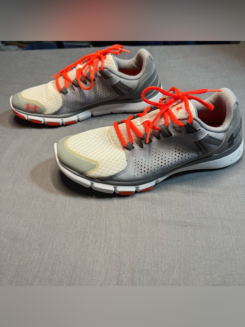 Under Armour Men’s Gray and Orange Athletic Training Shoes
